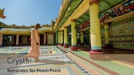  Presentation with nun - Presentation theme consisting of monywa-myanmar-jan-21-2014 background and a coral colored foreground