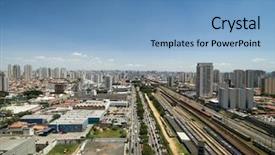  Presentation with avenue - Cool new slide deck with mooc - aerial view of radial leste backdrop and a teal colored foreground