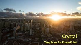  Presentation with brazil - Audience pleasing presentation theme consisting of mooc - aerial view of sao paulo backdrop and a wine colored foreground