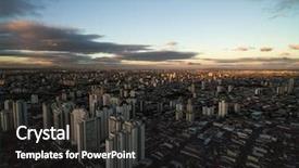  Presentation with brazil - Presentation design consisting of mooc - aerial view of sao paulo background and a dark gray colored foreground