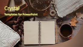  Presentation with autumn leaves - PPT theme featuring mood concept blogger or writer background and a tawny brown colored foreground