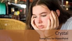  Presentation with sad teen - Slide deck consisting of mood disorder - sad pensive teen girl background and a red colored foreground
