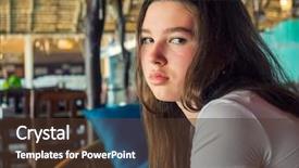  Presentation with mood disorder - Colorful slide deck enhanced with mood disorder - sad pensive teen girl backdrop and a tawny brown colored foreground