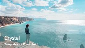  Presentation with mountain hiking - Slides consisting of mood sad - back view of man traveler background and a teal colored foreground