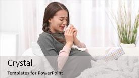  Presentation with woman crying - Audience pleasing slides consisting of mood sad - young pregnant woman crying backdrop and a light gray colored foreground