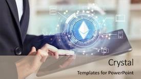  Presentation with bitcoin network - PPT theme enhanced with mood with cryptocurrency bitcoin link background and a mint green colored foreground