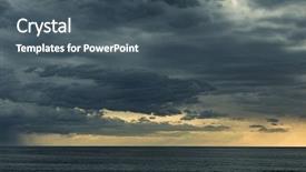  Presentation with storm clouds - Beautiful PPT theme featuring moody - storm clouds over sea backdrop and a ocean colored foreground