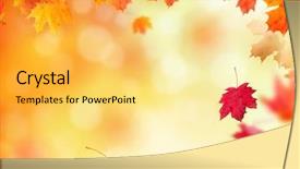  Presentation with autumn leaves falling - Audience pleasing presentation theme consisting of moody autumn background with falling backdrop and a yellow colored foreground