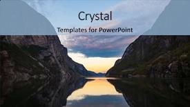  Presentation with calm - Colorful presentation theme enhanced with moody sky over calm lysefjord backdrop and a light blue colored foreground