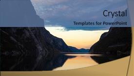  Presentation with night sky aviation moon - Amazing presentation theme having moody sky over calm lysefjord backdrop and a  colored foreground