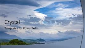  Presentation with scottish highlands - Theme having moody sky over loch awe background and a light blue colored foreground