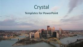  Presentation with pittsburgh - Audience pleasing slide set consisting of angle moon - pittsburgh's skyline from mount washington backdrop and a sky blue colored foreground