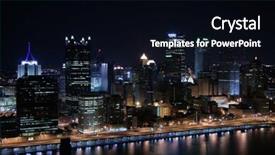  Presentation with pittsburgh - Colorful PPT layouts enhanced with angle moon - pittsburgh's skyline from mount washington backdrop and a black colored foreground