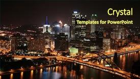  Presentation with pittsburgh - Presentation having angle moon - pittsburgh's skyline from mount washington background and a wine colored foreground