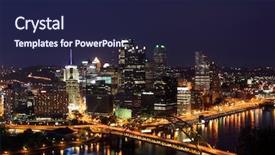 Presentation with pittsburgh - Cool new slide deck with angle moon - pittsburgh's skyline from mount washington backdrop and a navy blue colored foreground