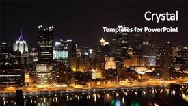  Presentation with pittsburgh - PPT theme enhanced with angle moon - pittsburgh's skyline from mount washington background and a black colored foreground