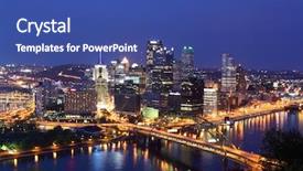  Presentation with pittsburgh - Amazing PPT theme having angle moon - pittsburgh's skyline from mount washington backdrop and a ocean colored foreground