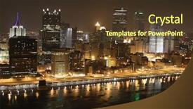  Presentation with pittsburgh - Presentation theme consisting of angle moon - pittsburgh's skyline from mount washington background and a tawny brown colored foreground