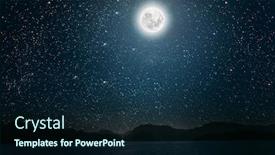  Presentation with starry night - Presentation design enhanced with moon-against-a-bright-night background and a wine colored foreground