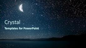  Presentation with starry night - Slide deck having moon-against-a-bright-night background and a ocean colored foreground