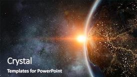  Presentation with moon - PPT theme enhanced with moon and earth planet background and a tawny brown colored foreground