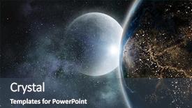  Presentation with moon - Audience pleasing slides consisting of moon and earth planet backdrop and a ocean colored foreground