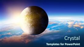  Presentation with moon - Slides consisting of moon-and-earth-view background and a ocean colored foreground