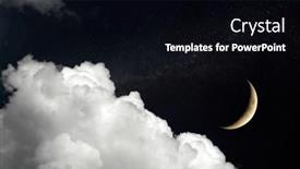  Presentation with stars moon - Slide set having moon-and-stars-on-night background and a black colored foreground