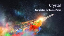  Presentation with rocket - Audience pleasing slides consisting of moon apollo - rocket in space mixed media backdrop and a  colored foreground