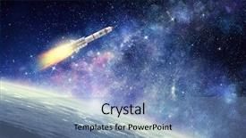  Presentation with moon apollo - Slide deck featuring moon apollo - rocket in space mixed media background and a teal colored foreground