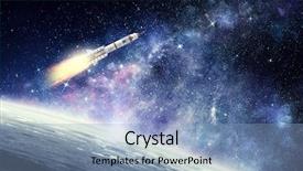  Presentation with rocket - Slide set having moon apollo - rocket in space mixed media background and a  colored foreground