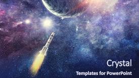  Presentation with rocket - Amazing presentation theme having moon apollo - rocket in space mixed media backdrop and a navy blue colored foreground