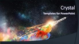  Presentation with rocket - Colorful PPT theme enhanced with moon apollo - rocket in space mixed media backdrop and a  colored foreground