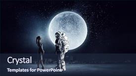  Presentation with space suit - Beautiful presentation design featuring moon apollo - scientists designing space suit mixed backdrop and a  colored foreground