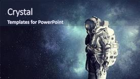  Presentation with space suit - Beautiful presentation featuring moon apollo - space suit design mixed media backdrop and a ocean colored foreground