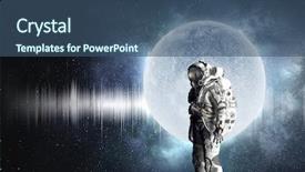  Presentation with space suit - Colorful presentation enhanced with moon apollo - space suit design mixed media backdrop and a  colored foreground