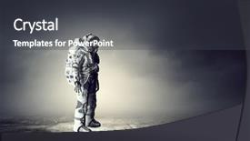  Presentation with space suit - PPT layouts consisting of moon apollo - space suit design mixed media background and a  colored foreground