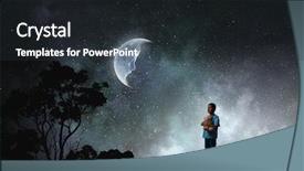  Presentation with lonely - Slide deck with moon bear - feeling lonely in this big background and a  colored foreground