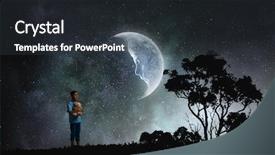  Presentation with lonely - Colorful slide set enhanced with moon bear - feeling lonely in this big backdrop and a  colored foreground