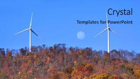  Presentation with turbine - Slide set enhanced with moon between two wind mills background and a  colored foreground