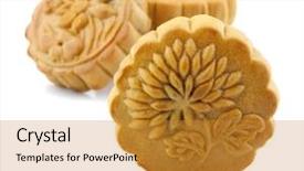  Presentation with chinese chinese - PPT layouts featuring moon cake festival - chinese mooncake over white background background and a  colored foreground