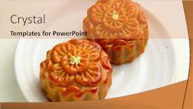  Presentation with moon - Presentation theme with moon-cake background and a gold colored foreground