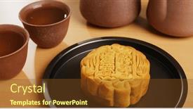  Presentation with moon - Theme having moon-cakes-and-chinese-tea background and a  colored foreground