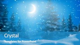  Presentation with moon trees - Theme enhanced with moon christmas background with snow background and a teal colored foreground