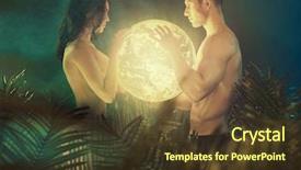  Presentation with romantic - Audience pleasing slide deck consisting of moon earth - romantic couple in the tropical backdrop and a tawny brown colored foreground