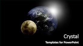  Presentation with moon - Audience pleasing presentation theme consisting of moon earth and sun backdrop and a black colored foreground