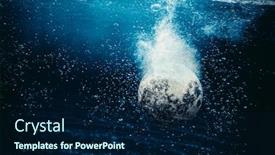  Presentation with under water - PPT theme having moon-fell-under-water-elements background and a navy blue colored foreground