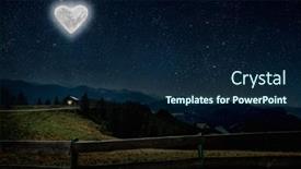  Presentation with lovers - Colorful slide set enhanced with moon-heart-shaped-shines-over backdrop and a navy blue colored foreground