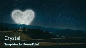  Presentation with lovers - Cool new presentation with moon-heart-shaped-shines-over backdrop and a wine colored foreground