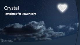 Presentation with lovers - Presentation featuring moon-heart-shaped-shines-over background and a navy blue colored foreground